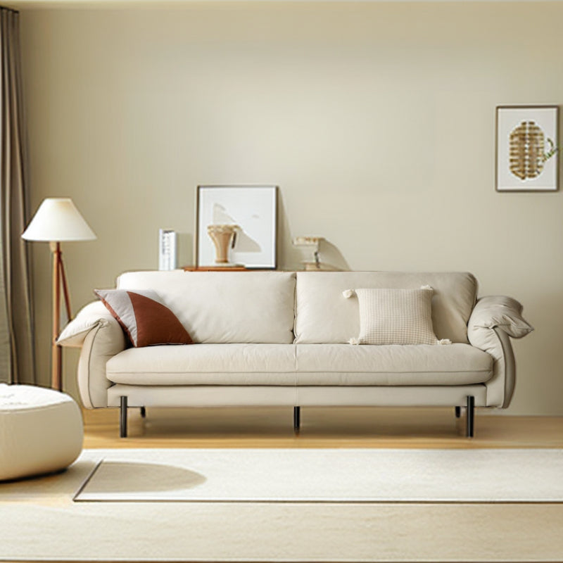 Milky White Deep-Seated Tech-Cloth Sofa