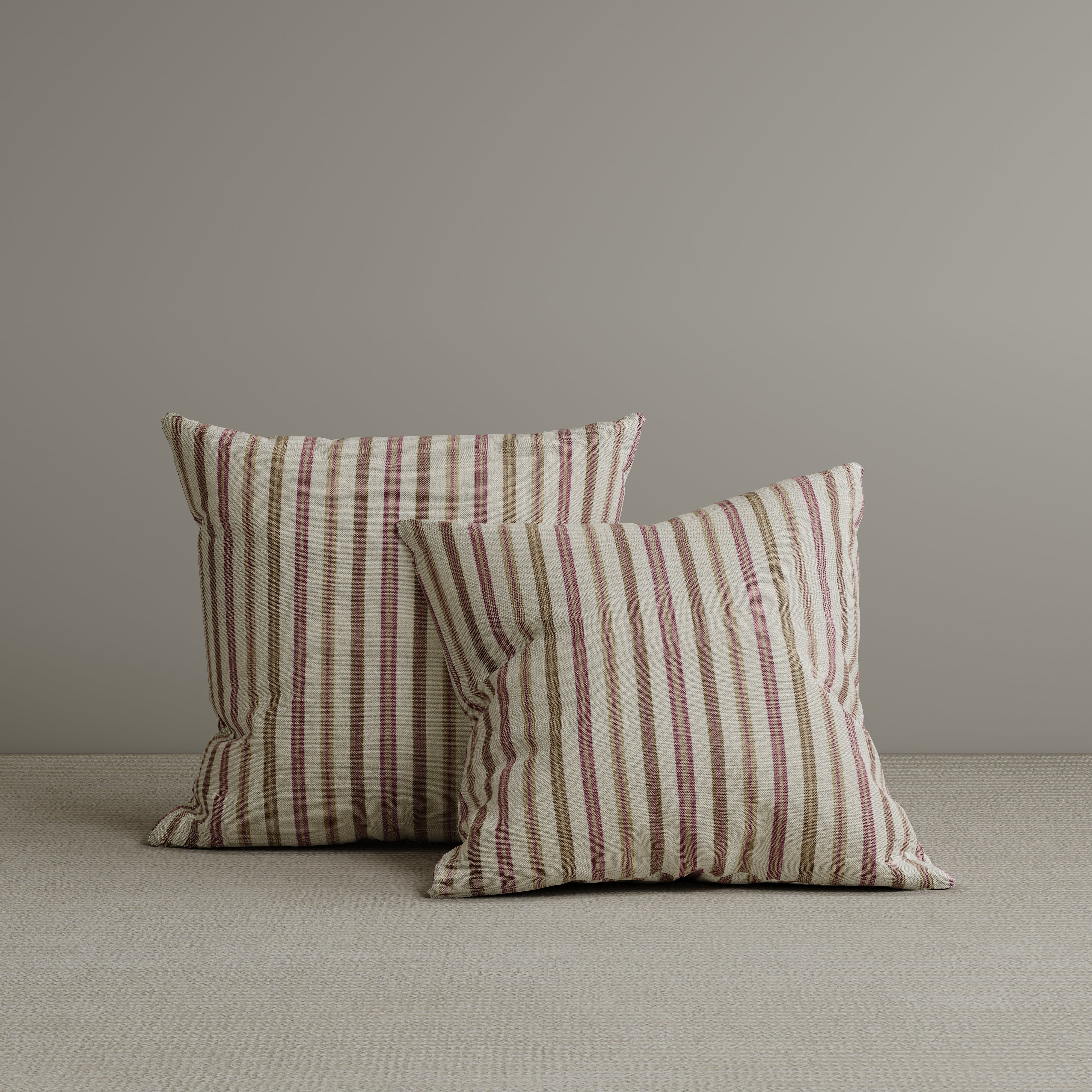 Square Exclusive Design Cushion in Red Striped Cotton Linen, 50*50CM