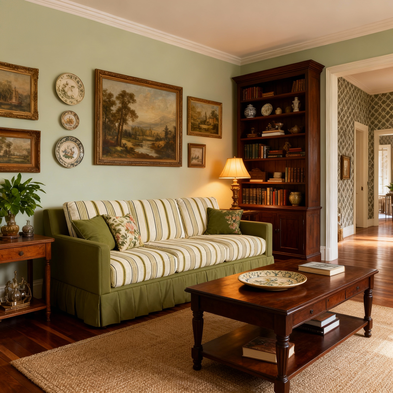 Cottonfy Country Check Sofa with Removable Skirted Covers