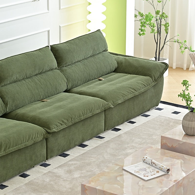 Adjustable Backrest Sailboat  Corduroy Sofa Green