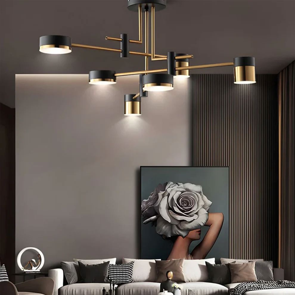 Lightsin Modern Black & Gold Metal Ceiling Light with LED Bulbs Lightsin UK 