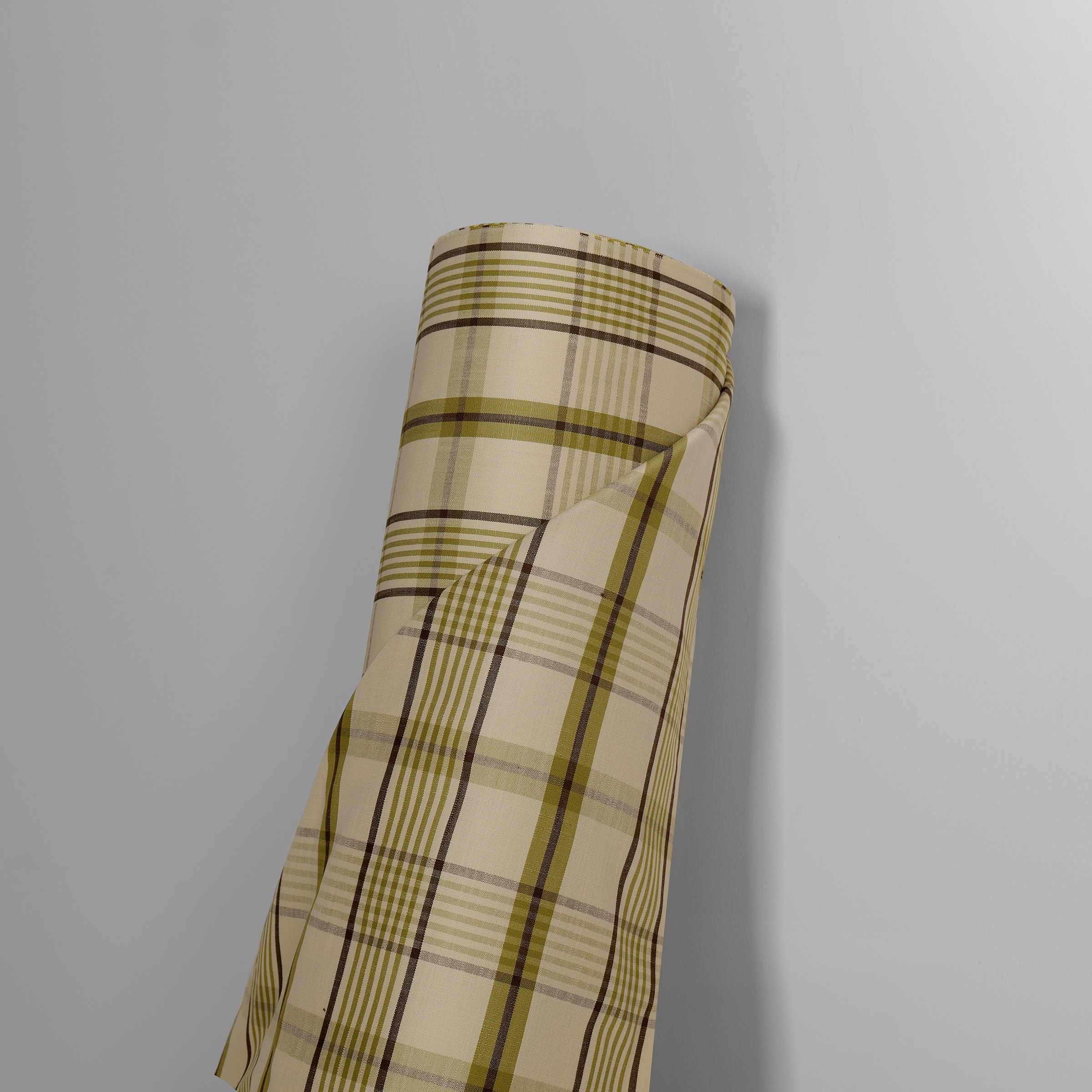 Mid-weight Balanced Plaid Fabric Cotton, Moss Green, PJ0855