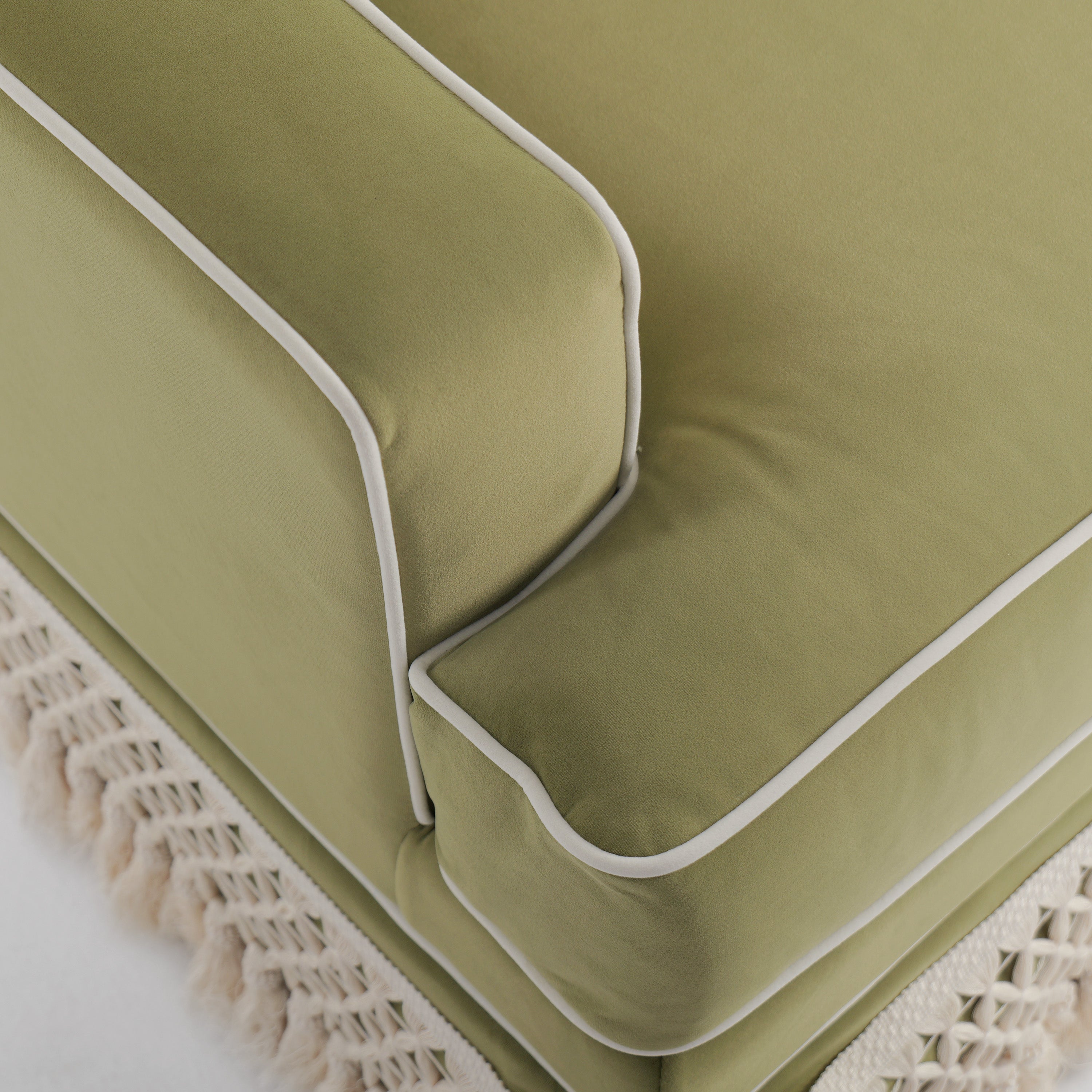 Cottonfy Country Fringe Skirt Sofa for Relaxed Home Living