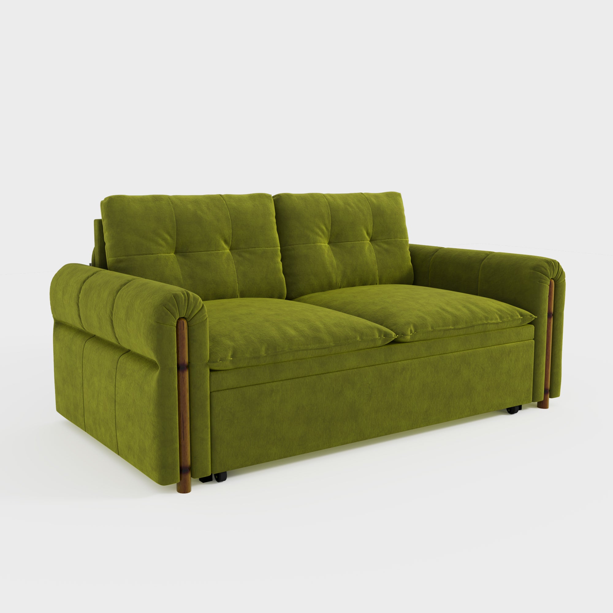 Vintage Pet Friendly Bamboo Design Sofa Bed with Storage