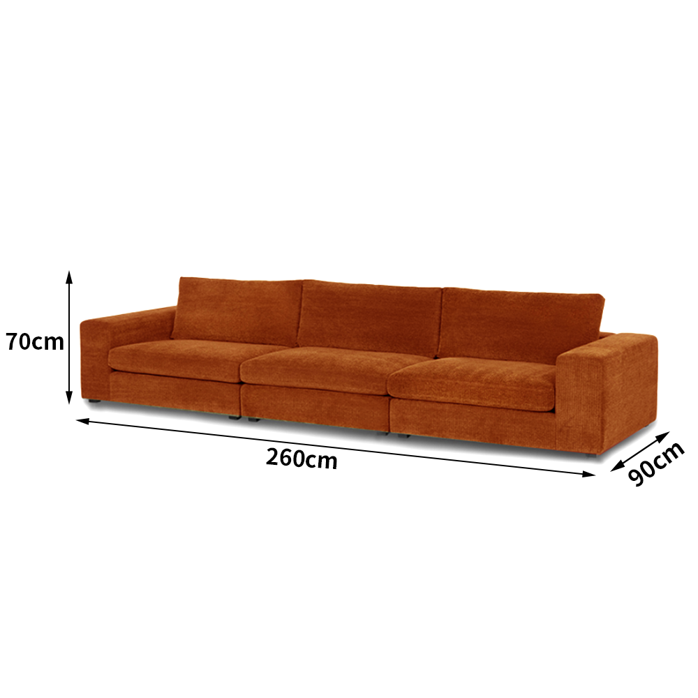 Vintage Corduroy Low Seat Sectional Sofa