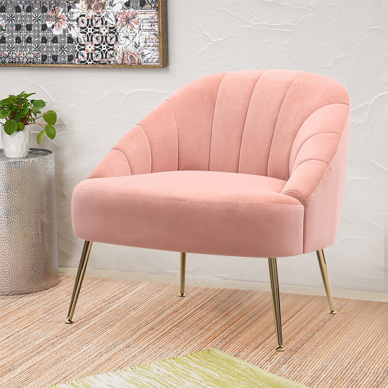 Casual Frosted Velvet Shell shaped Armchair