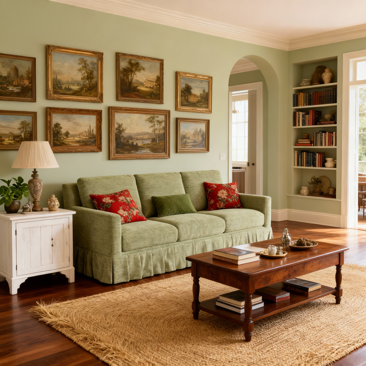 Cottonfy Country Check Sofa with Removable Skirted Covers