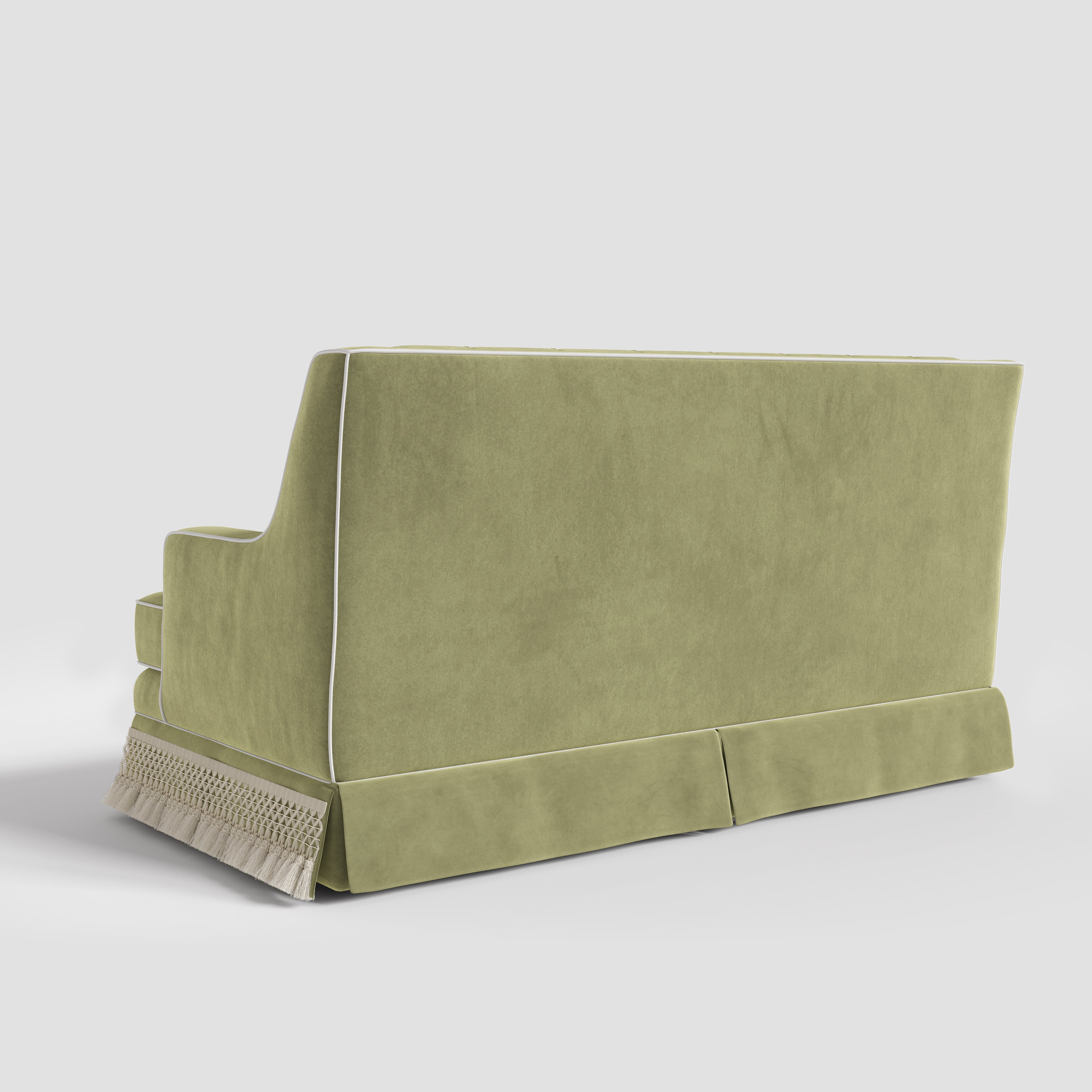 Cottonfy Country Fringe Skirt Sofa for Relaxed Home Living