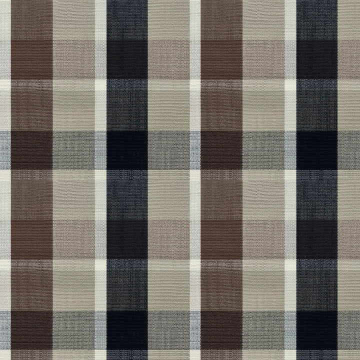 Mid weight Windowpane Check Fabric Cotton Mocha Brown AR460046