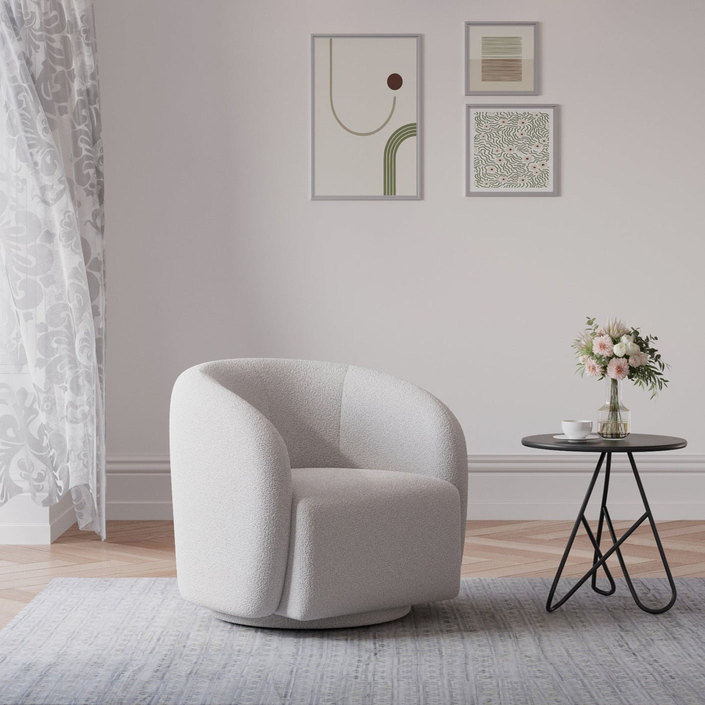 Modern Swivel Bucket Comfy Swivel Accent Arm Chair