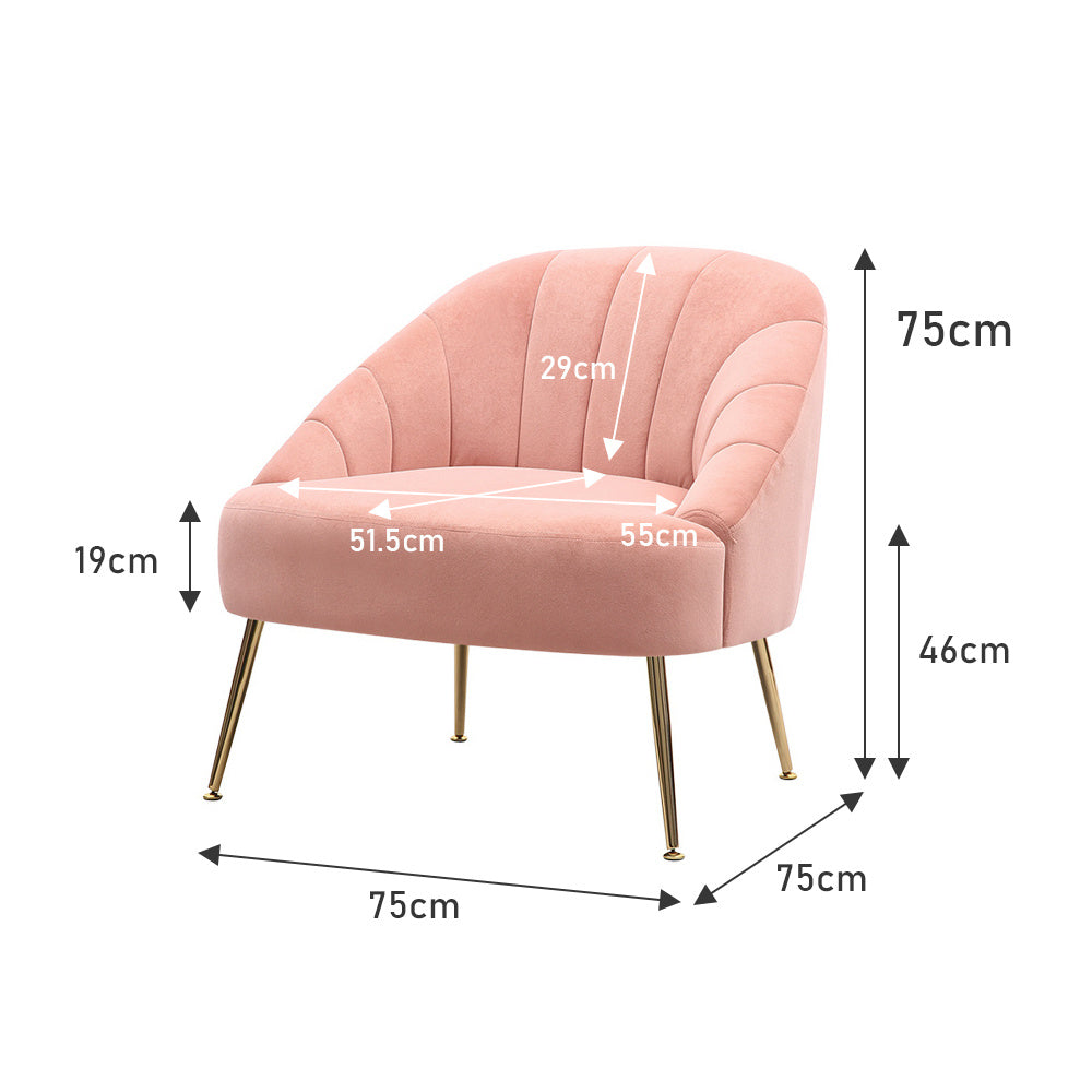 Casual Frosted Velvet Shell-shaped Armchair