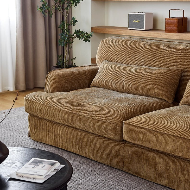 Vintage-Style Stain-Resistant Extra-Deep Sofa