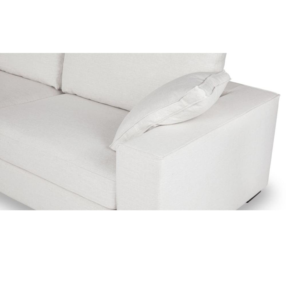 Bohemian Pure White Low Seat Chenille Sofa