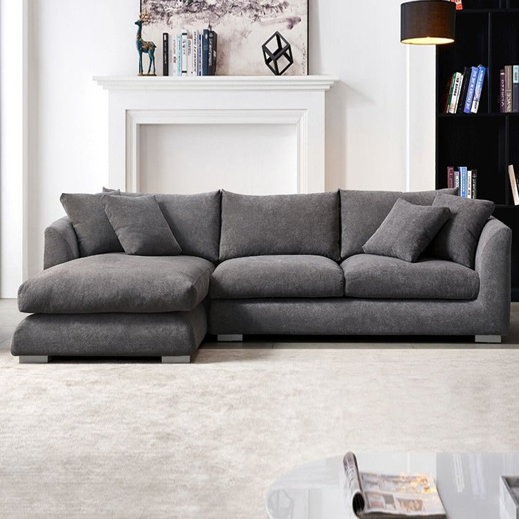 Chelsea Corner Chesterfield Loveseat Linen Fabric Minimalist  Sofa