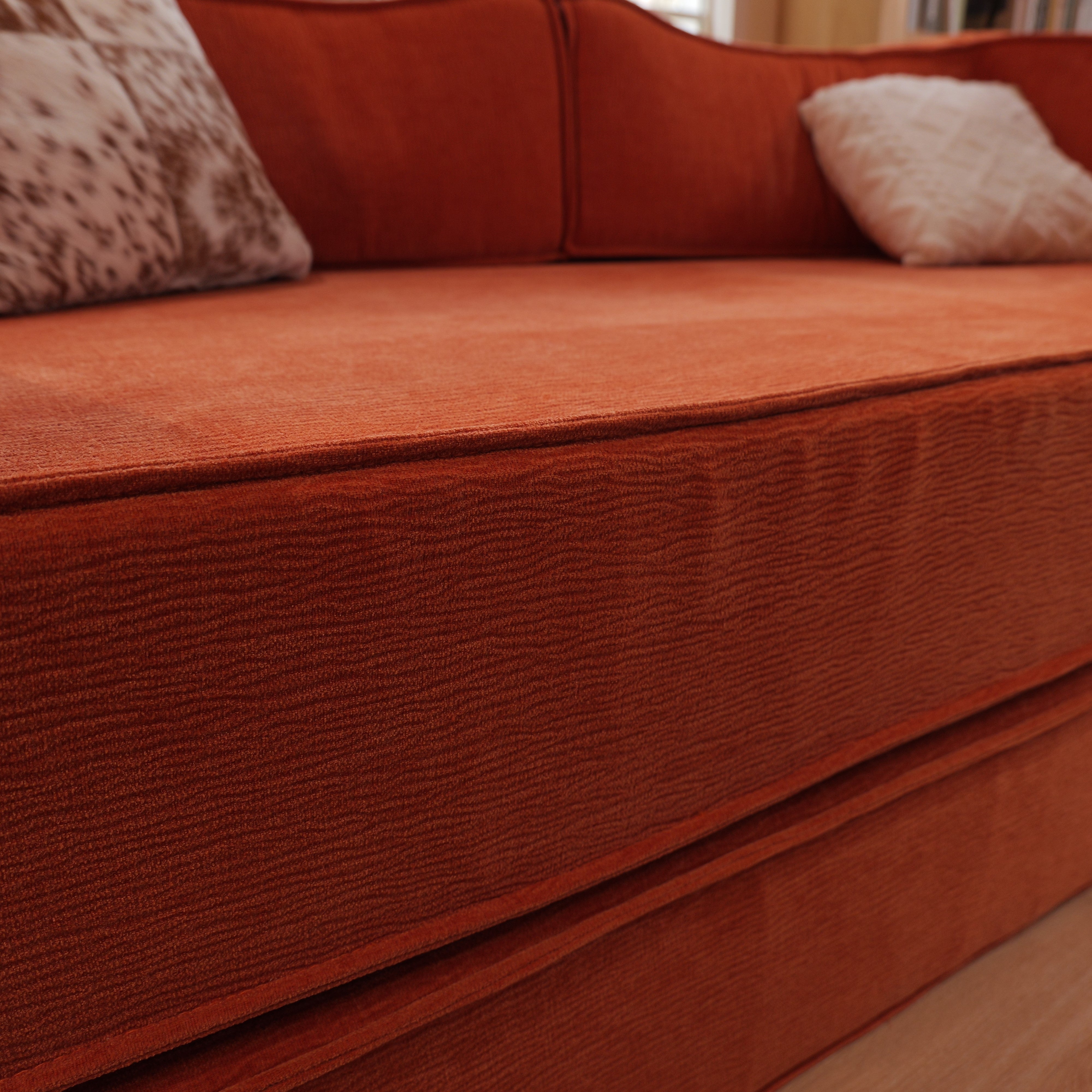 French Style Vivid Orange Free Modular Sofa Bed