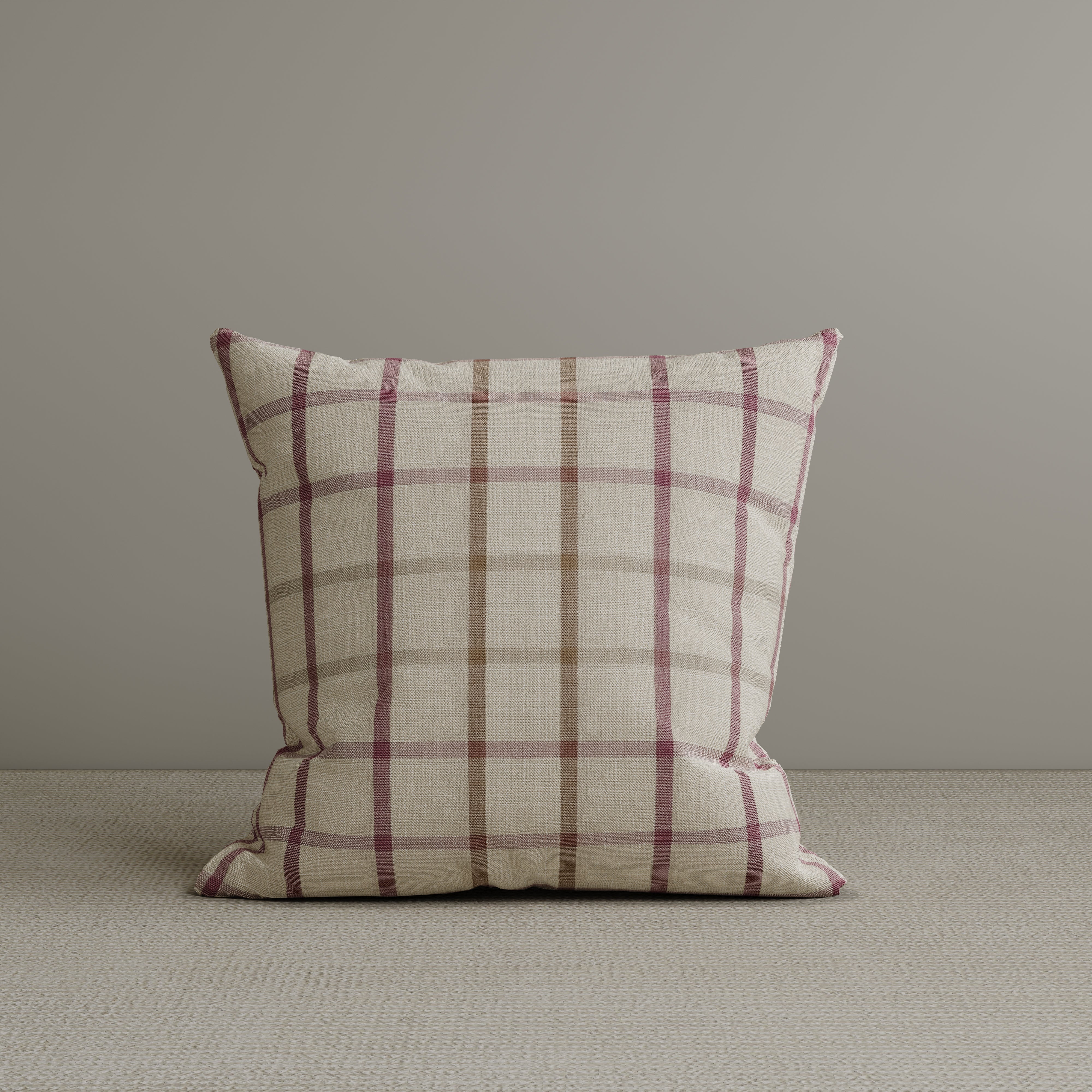 Square Exclusive Design Cushion in Red Checkered Cotton Linen, 50*50CM