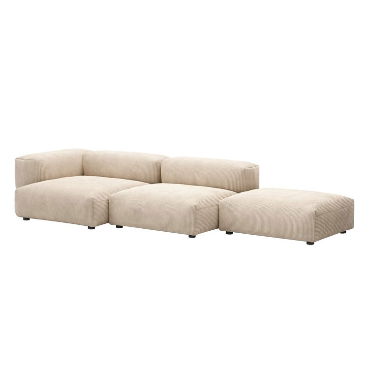 Corduroy Modular Wide Seat Chaise Sofa Block