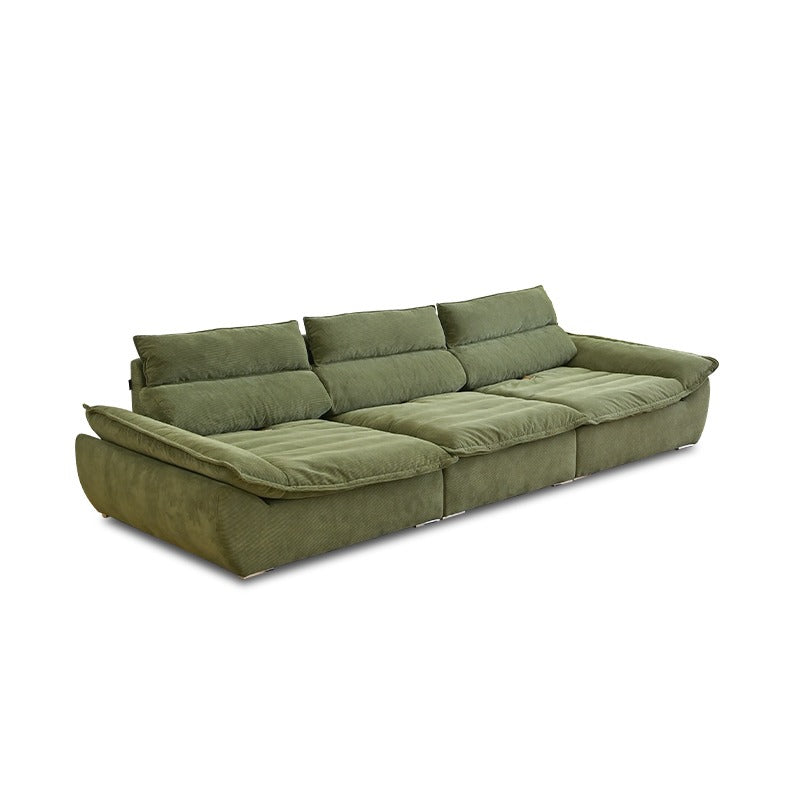 Adjustable Backrest Sailboat  Corduroy Sofa Green