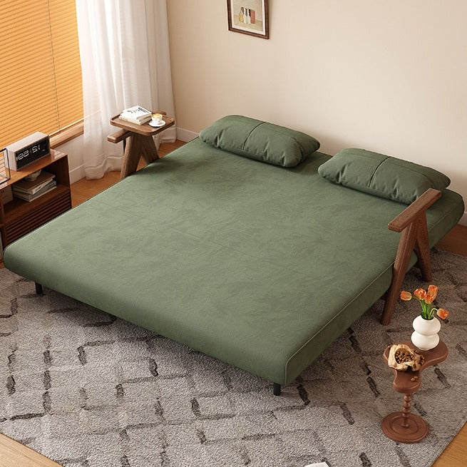 Foldable Matte Fabric Solid Wood 3 Mode Sofa Bed