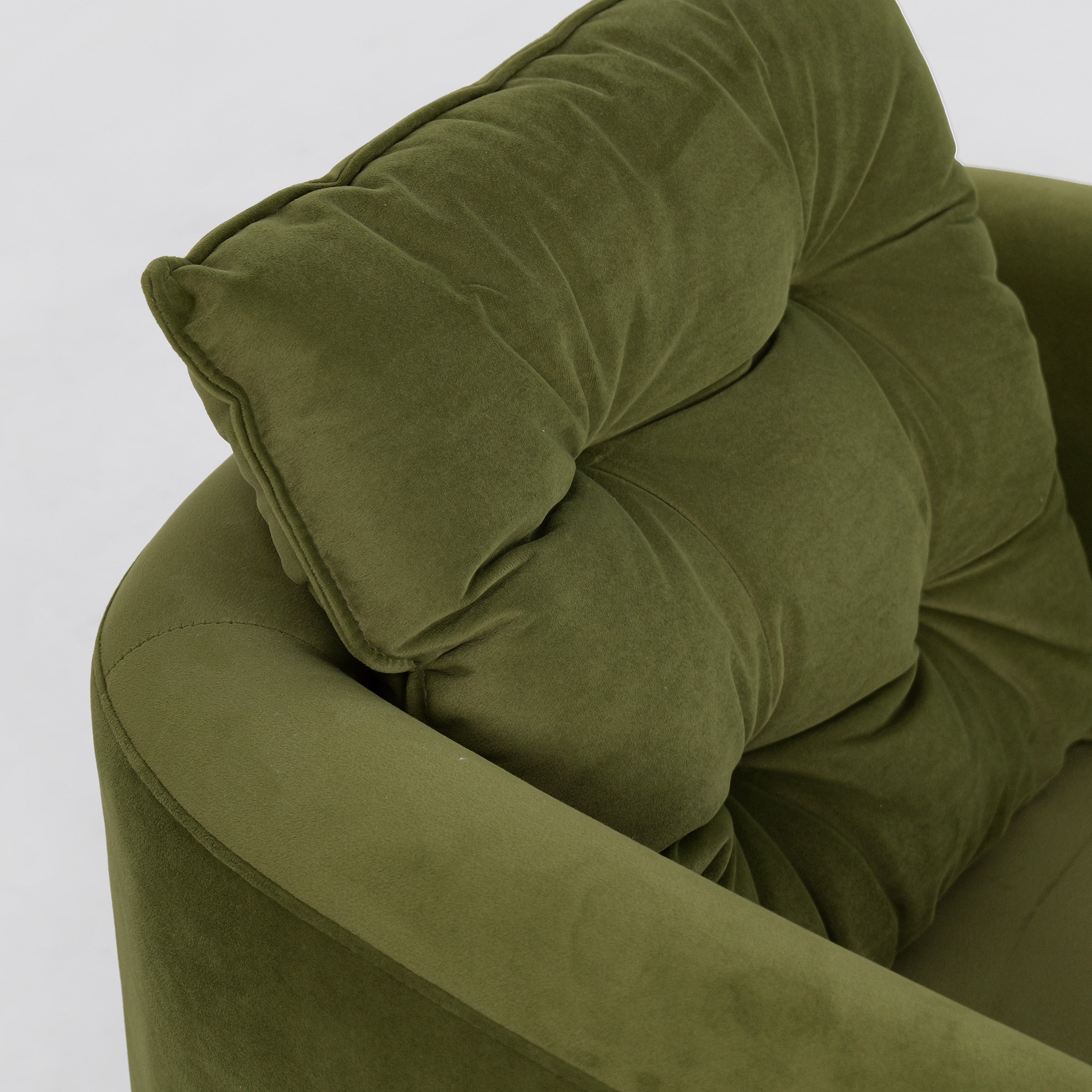 Plush Velvet Snuggler Chair with Hidden Storage Footstool