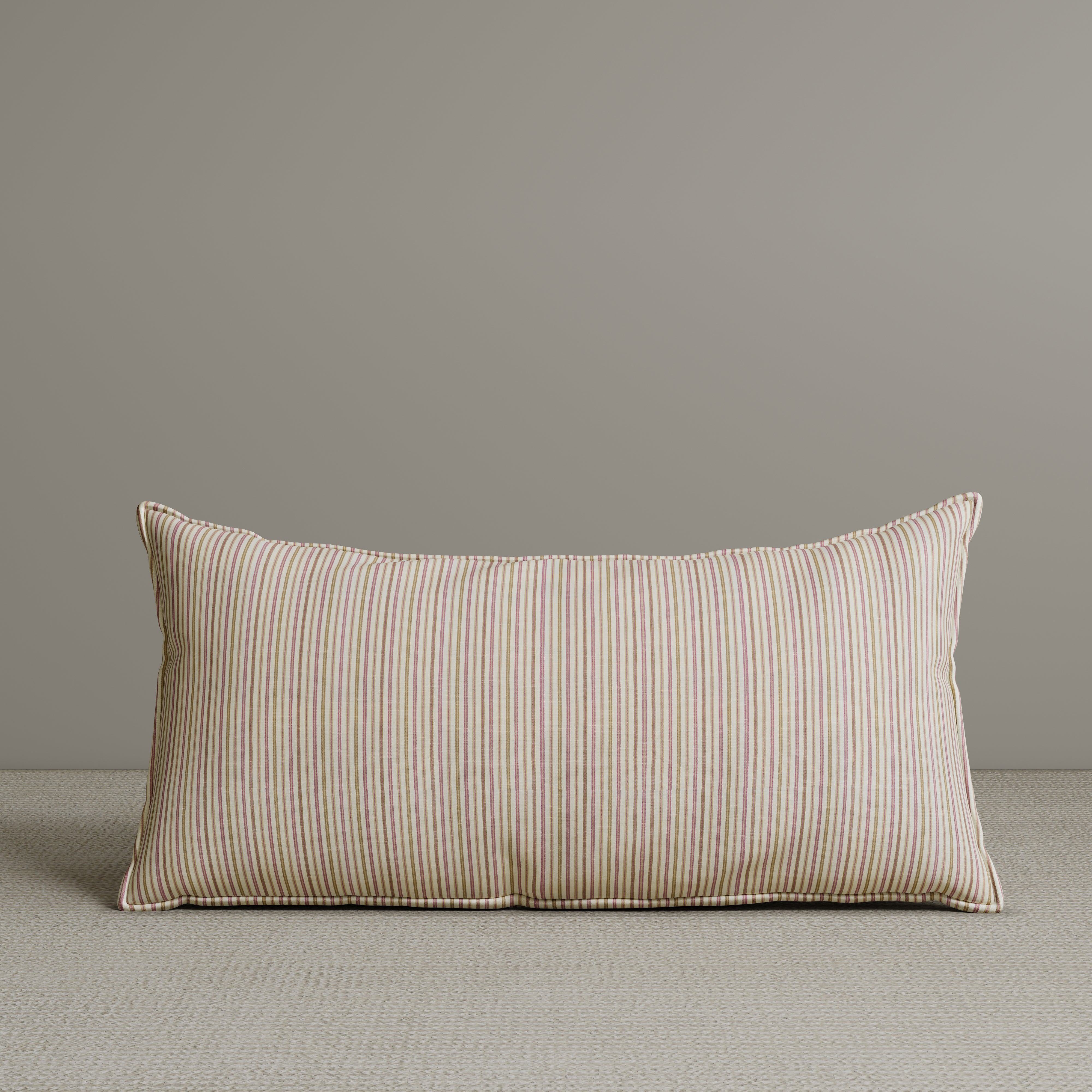 Exclusive Waist Cushion in Pink Striped Cotton Linen, 56*27*12 CM