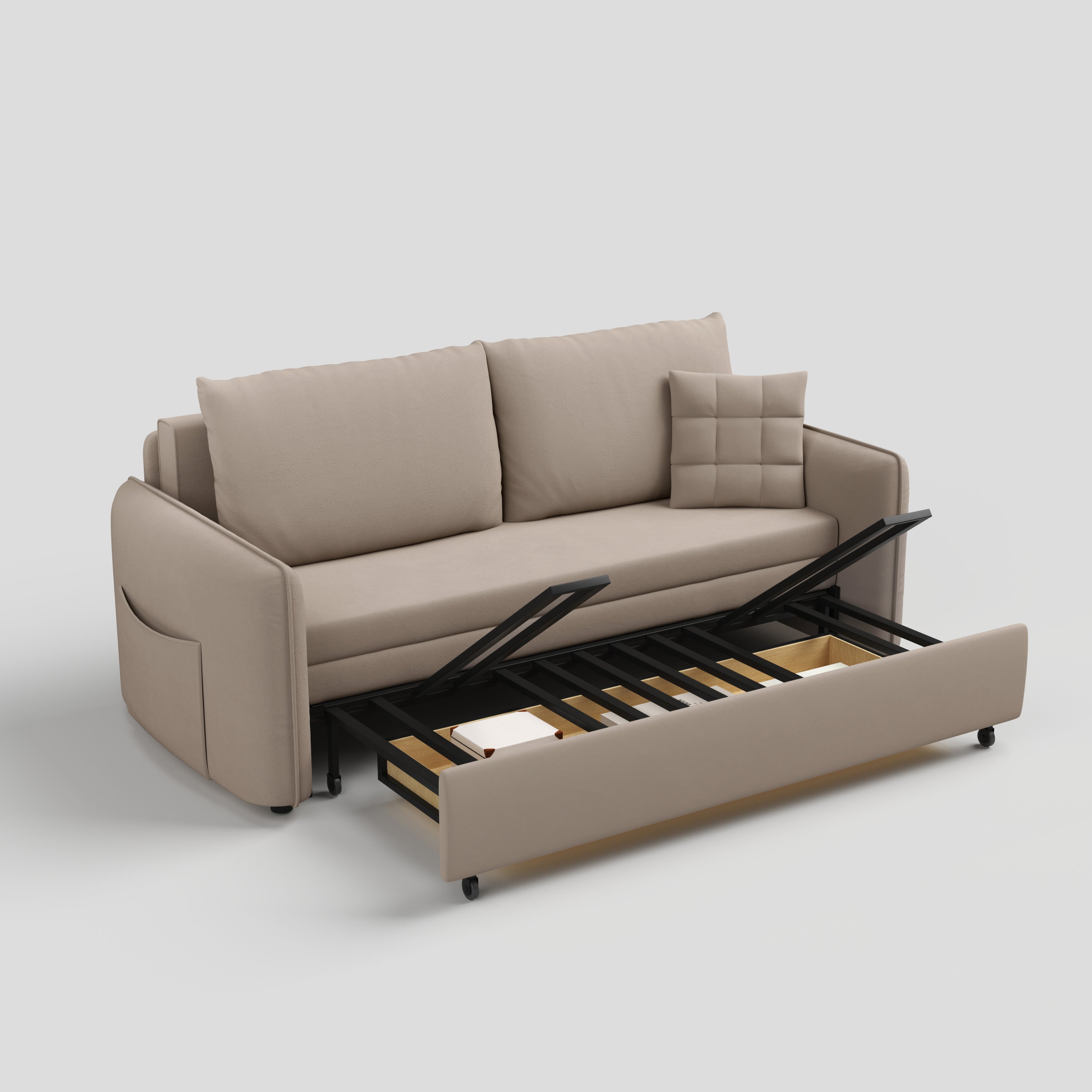 Cottonfy Upgrade Adjustable Multifunctional 3 Seater Sofa Bed with Storage Space