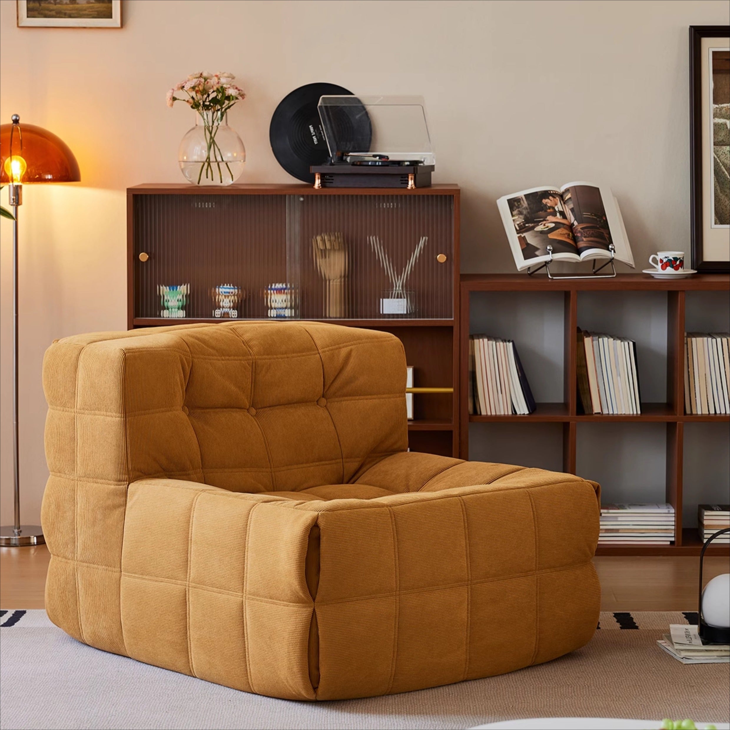 Retro Square Casual Creative Single Sofa