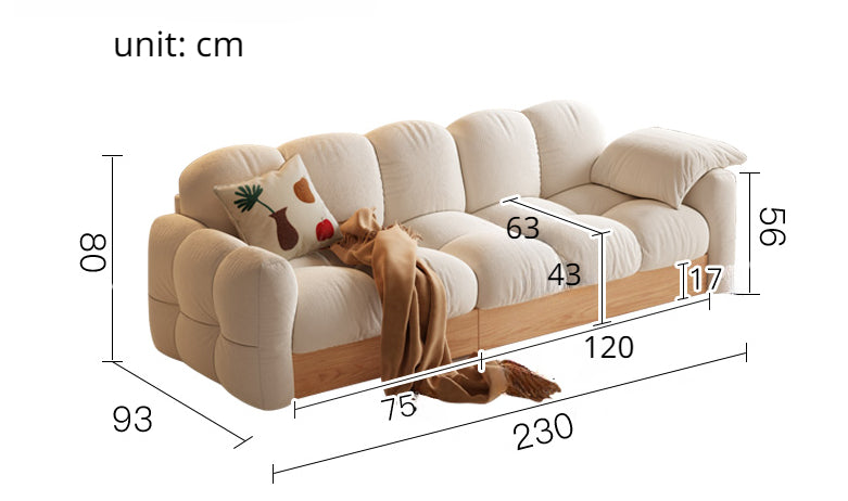 Padded 3 Seater Cloud Sofa with Storage