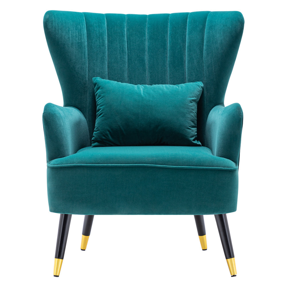 Comfy Velvet Upholstered Armchair