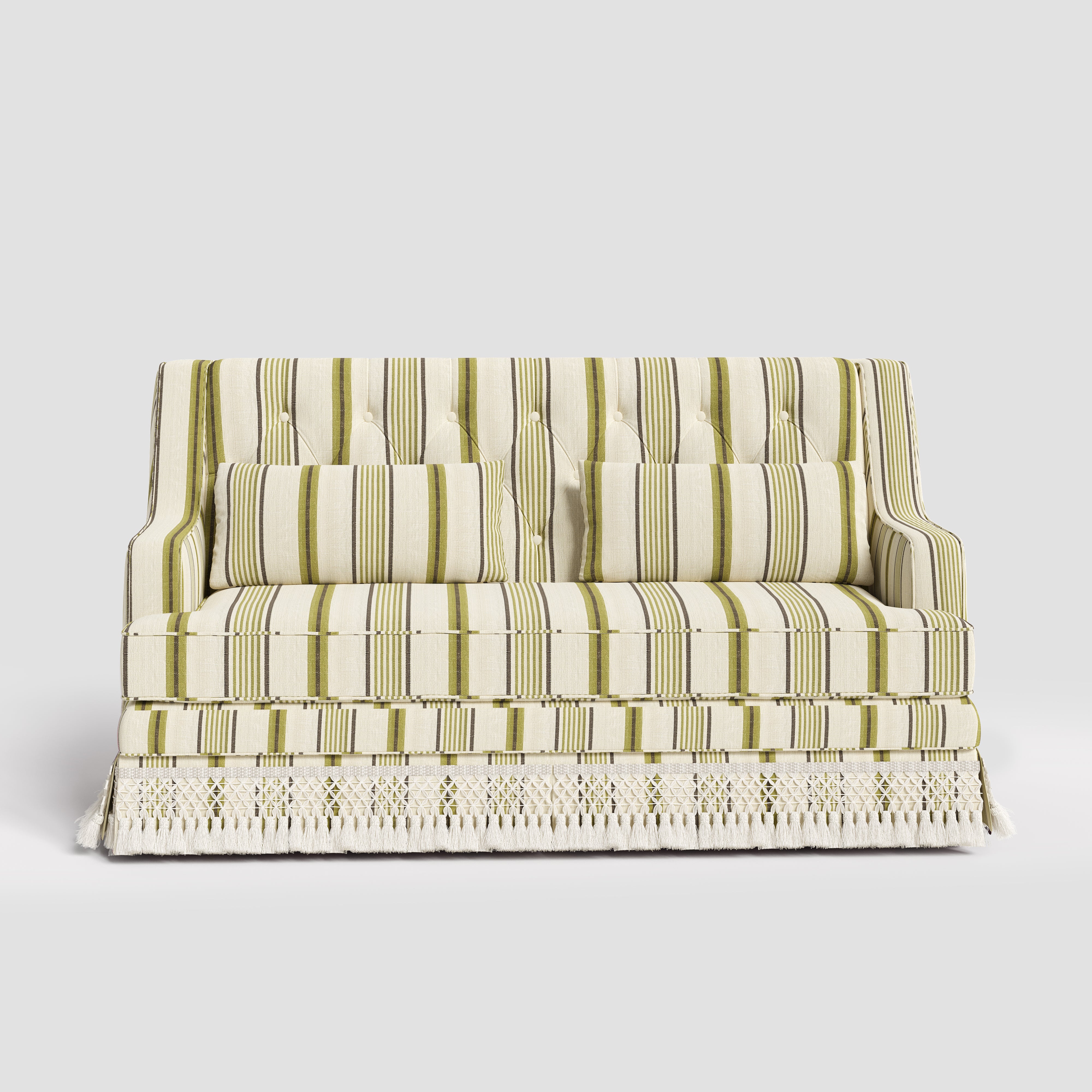 Cottonfy Country Fringe Skirt Sofa for Relaxed Home Living