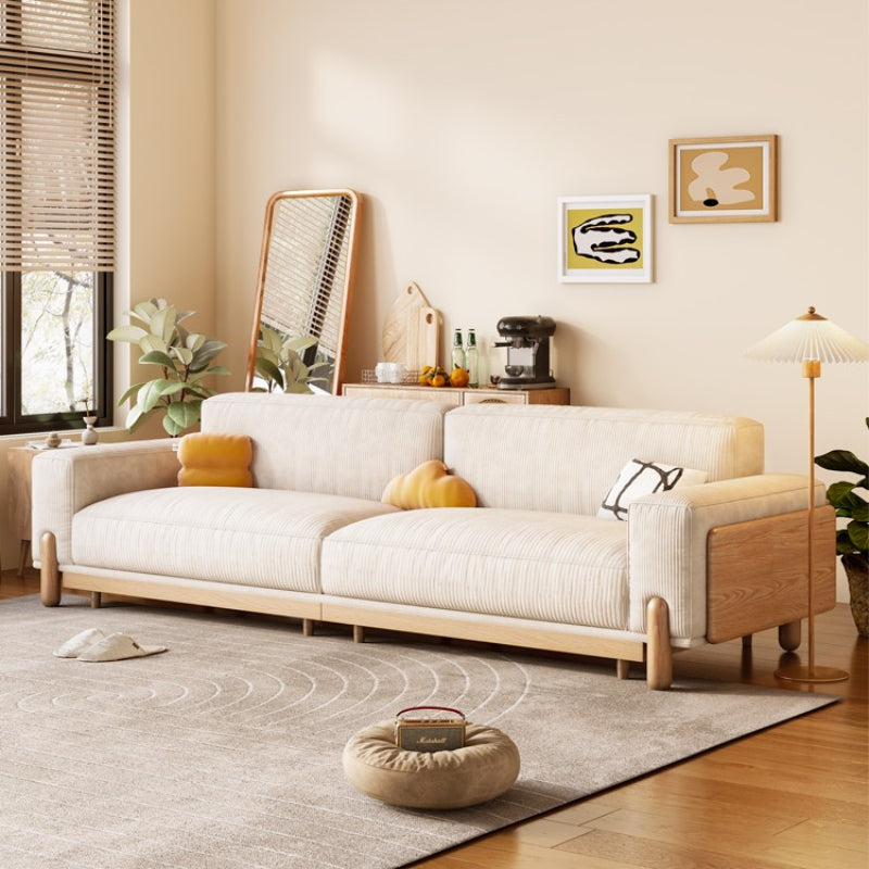 Simple Solid Wood  3 Seater Straight-Row Sofa