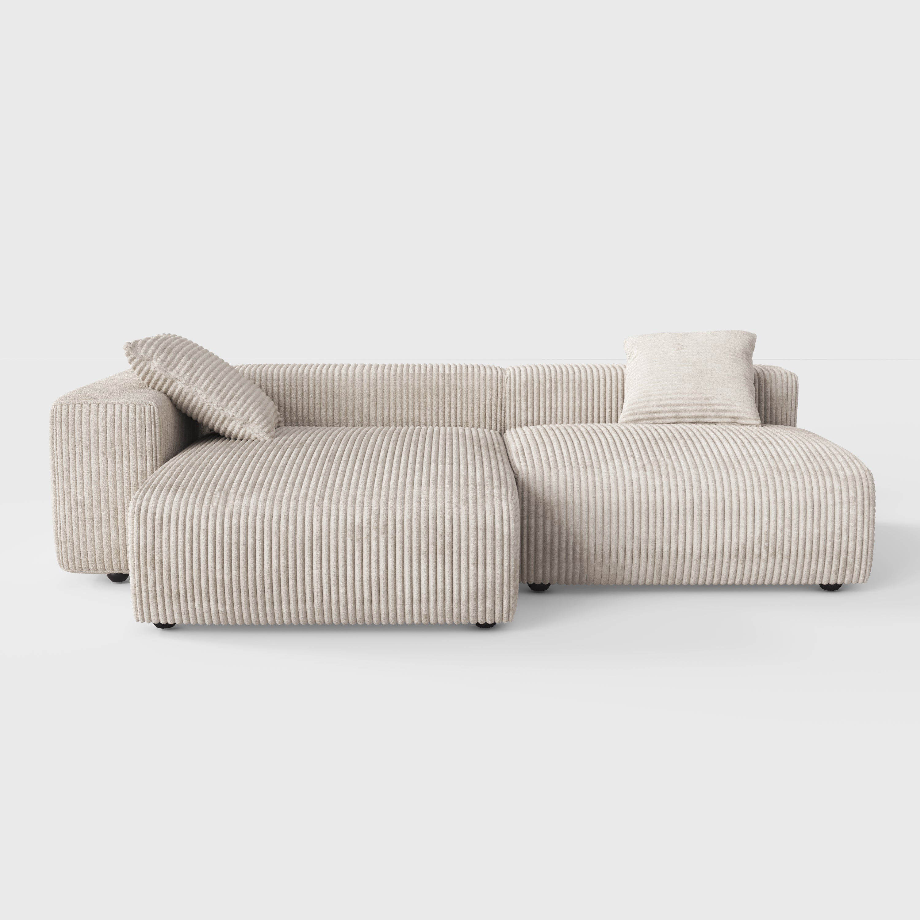 Corduroy Modular Wide Seat Chaise Sofa Block