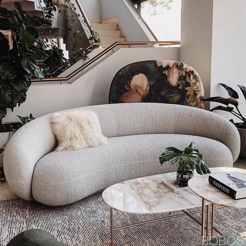 Moon Velvet Curved Sofa