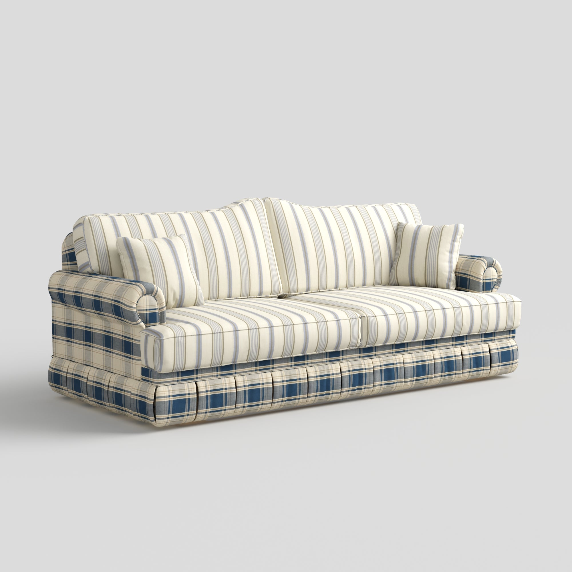 #Colour_Blue Cream Cotton Linen