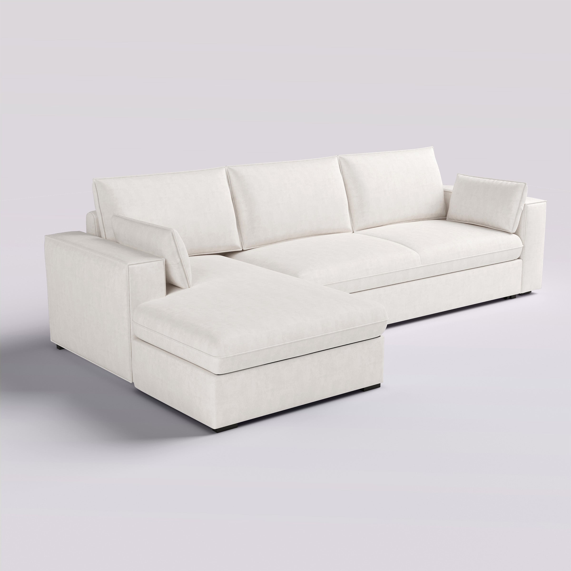 Cottonfy Creamy Tofu Block Pull Out Sofa Bed with Storage Guest Sleeper