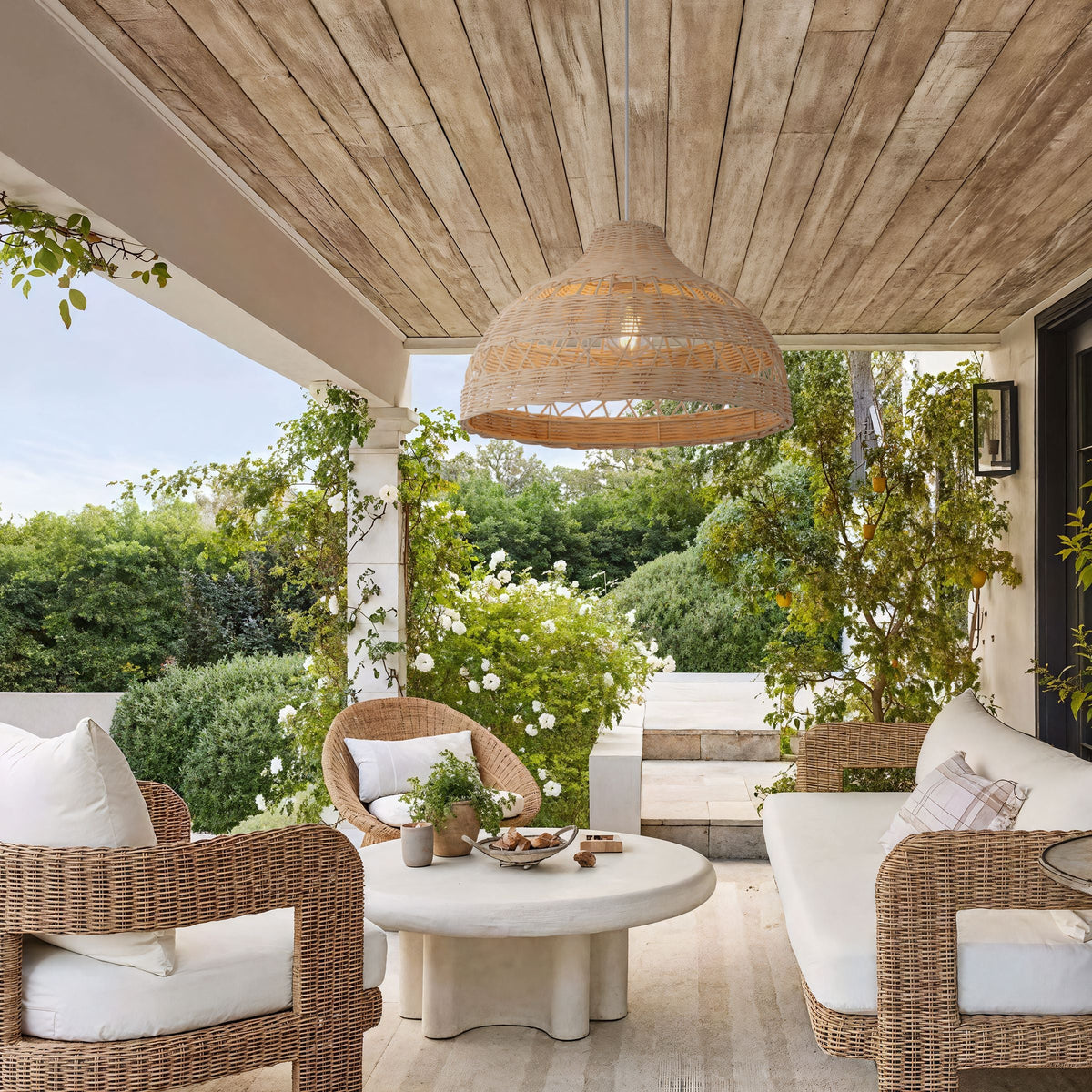Lightsin UK Natural Rattan Pendant Ceiling Light
