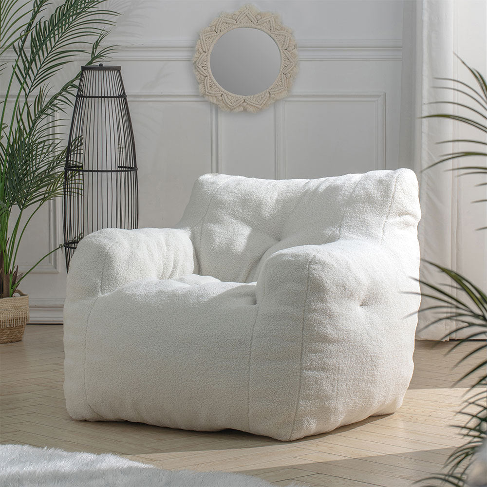 Teddy Soft Tufted Foam Bean Bag Chair