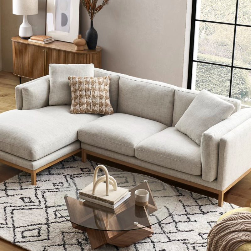 Elegant Removable Fabric Oak Sofa