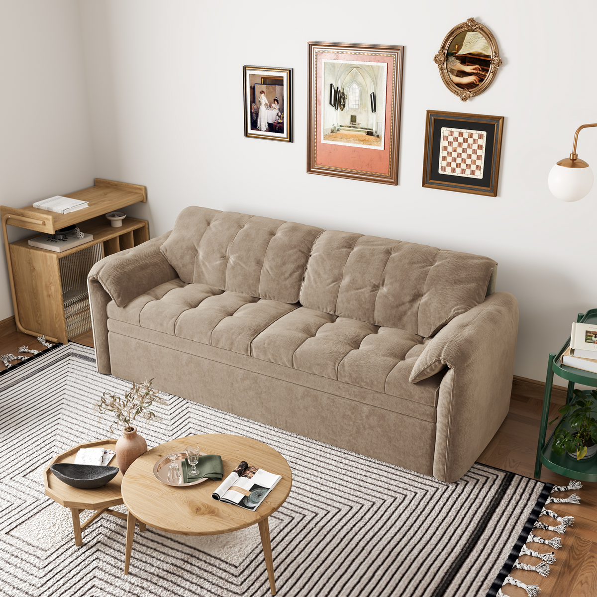 Upgraded Cloud Chenille Skin Friendly Sofa Bed Storage