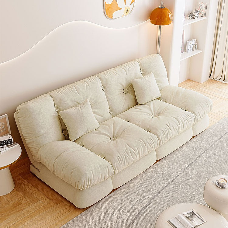 Upgrade Cream Cloud Double Folding Sofa Bed with Storage