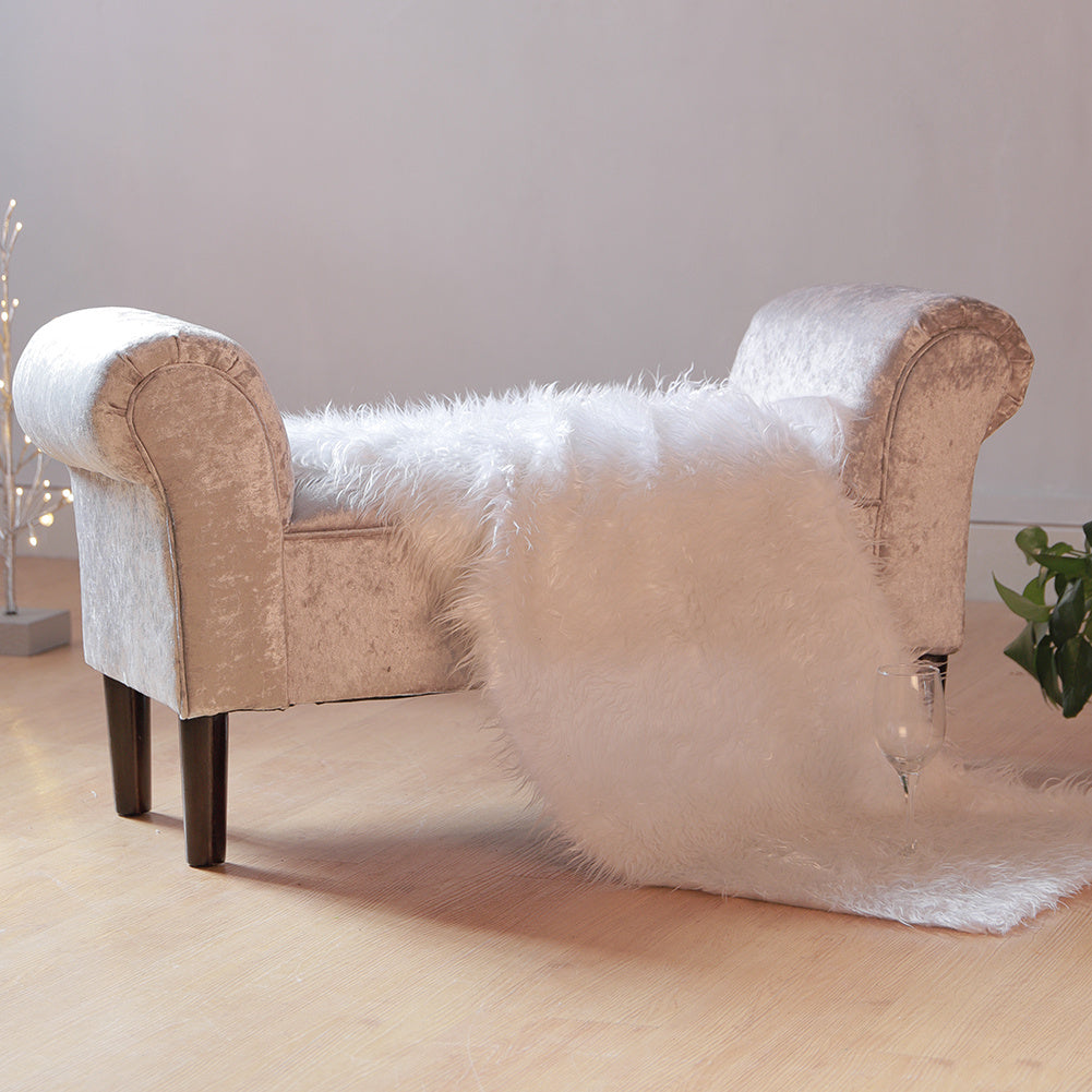 Sheeny Ice Velvet Roll Arm Bed End Bench