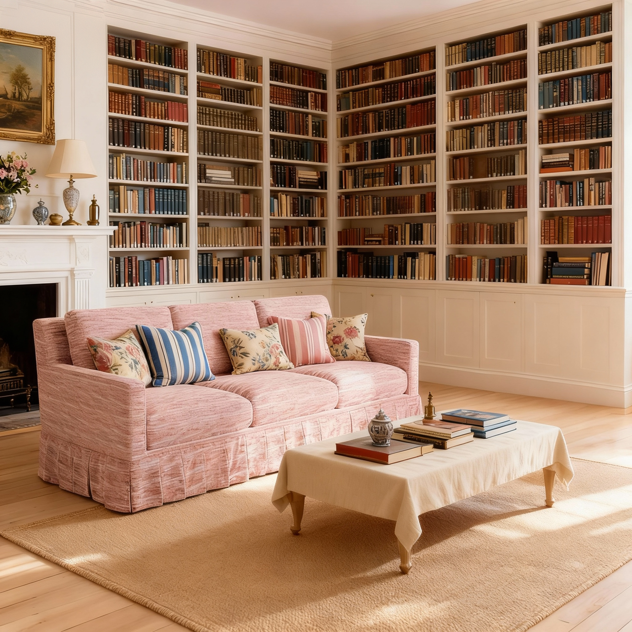 Cottonfy Country Check Sofa with Removable Skirted Covers