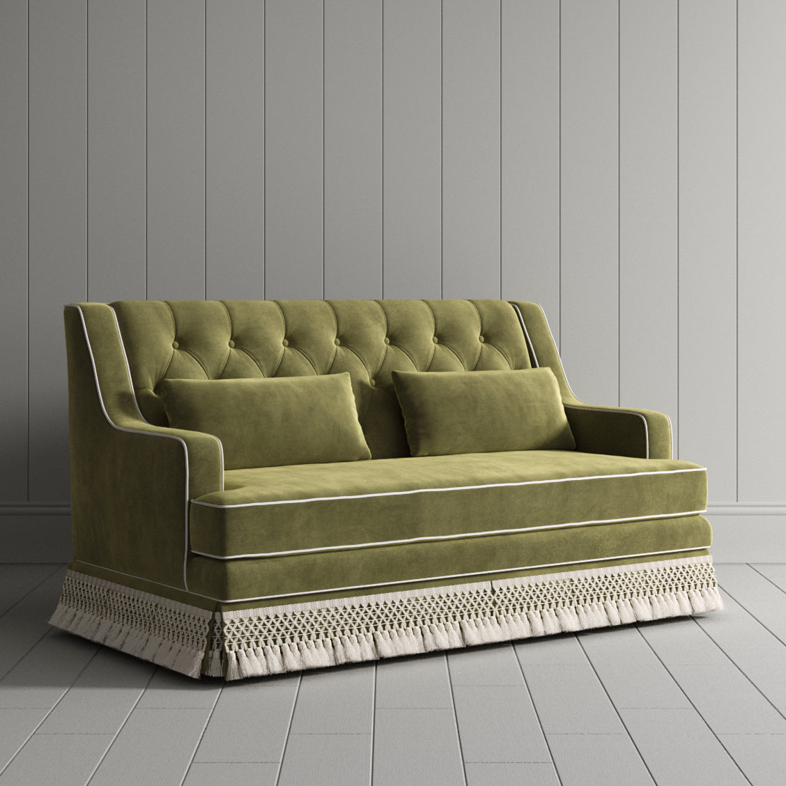 Country Fringe Skirt Sofa Relaxed Home Living