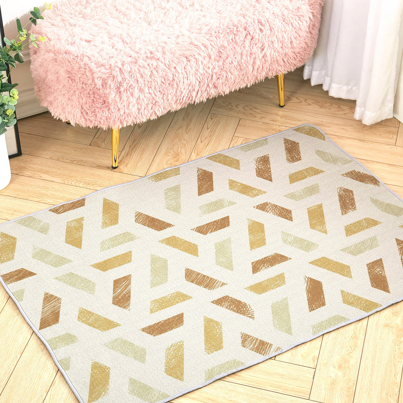 Belgian Velvet Composite Printing Square Non-Slip Absorbent Carpet