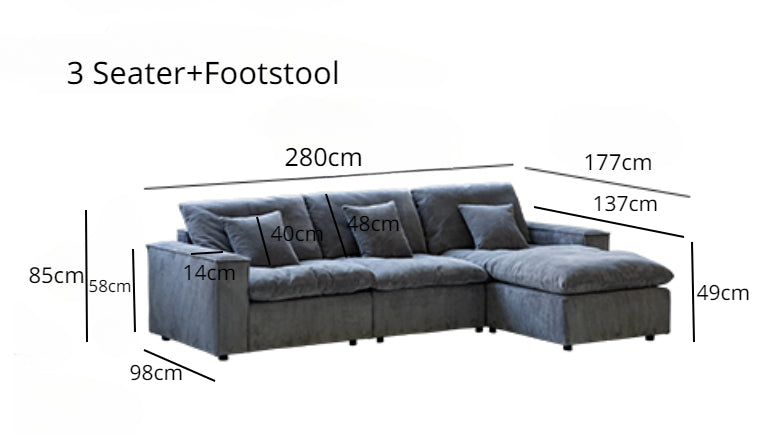 Modern Detachable Washable Tofu Block Sofa