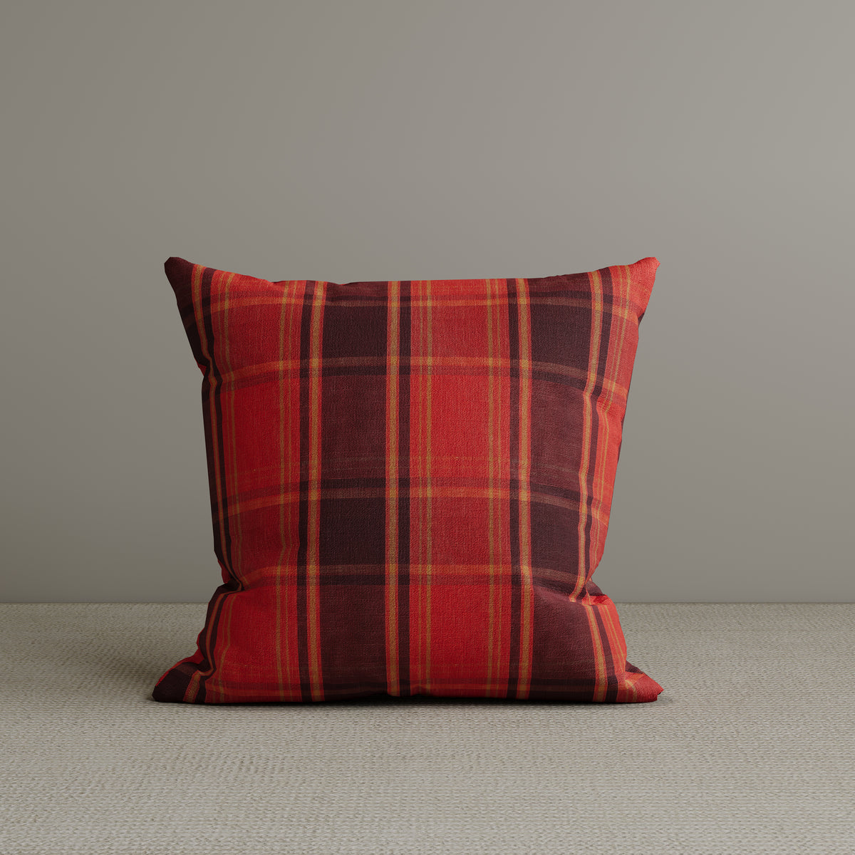 Square Exclusive Design Cushion Autumn Spice Plaid Cotton Linen 45*45CM