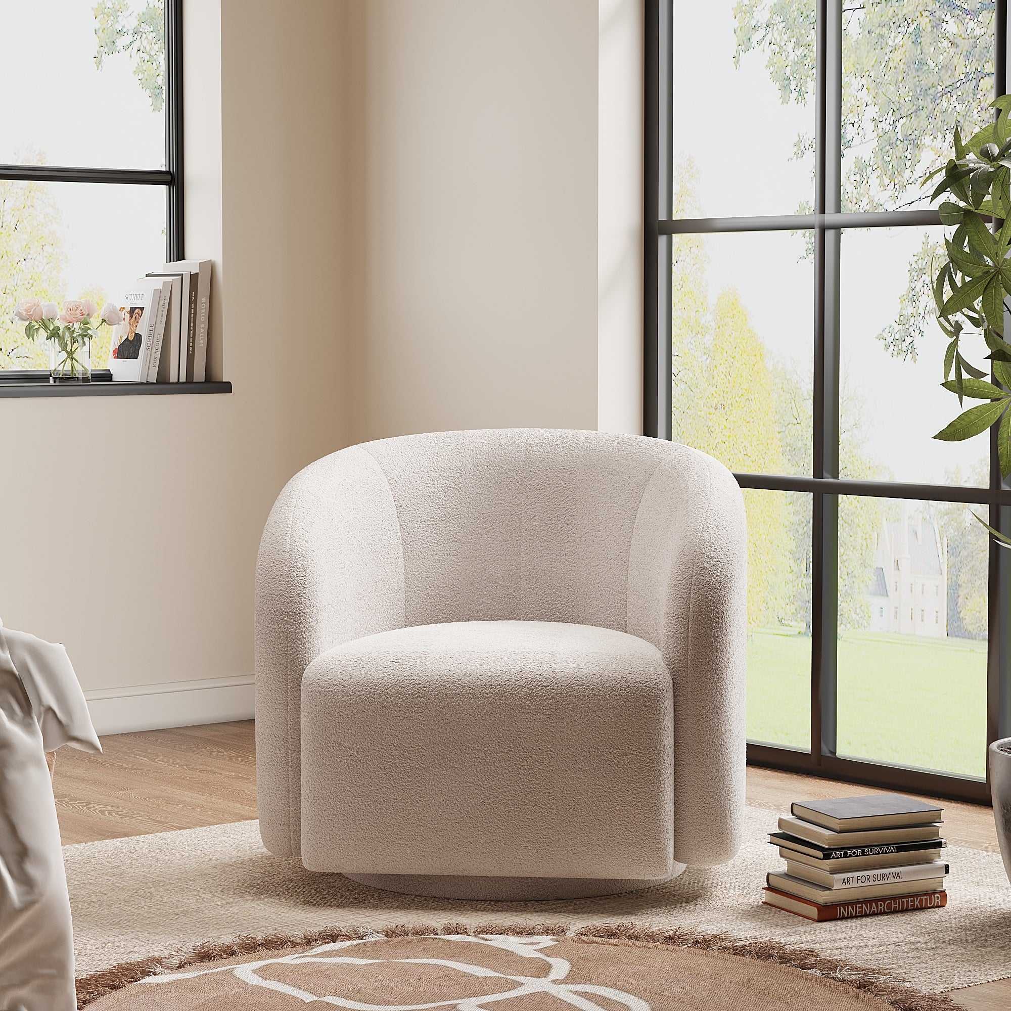 Modern Swivel Bucket Comfy Swivel Accent Arm Chair