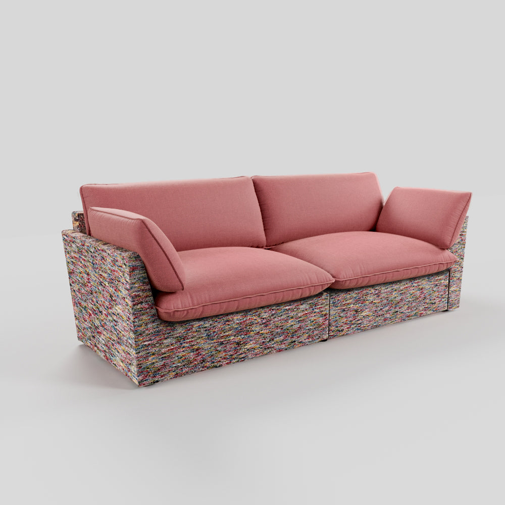 British Retro Check & Striped Sofa with Removable Covers