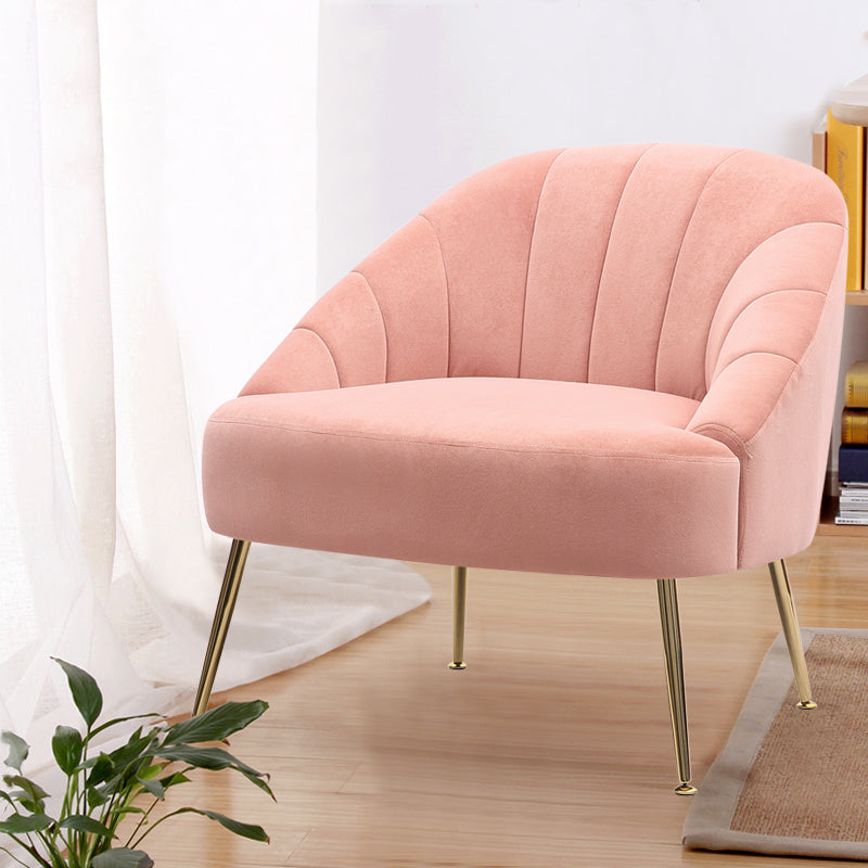 Casual Frosted Velvet Shell-shaped Armchair