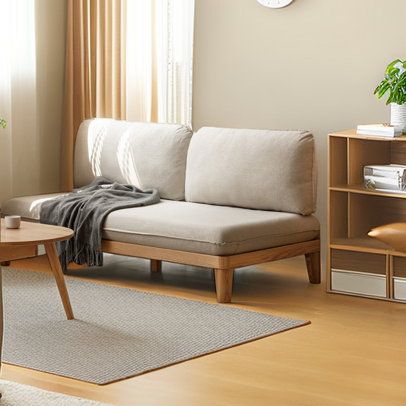 Modern Simple Oak Settee Sofa for Limited Space